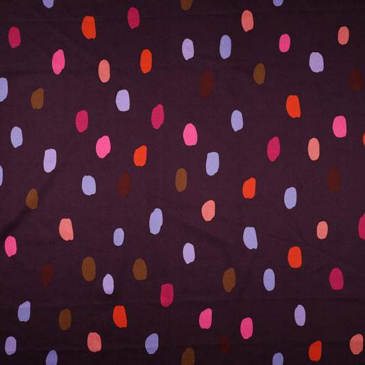 Aubergine Spot Charming Cerise Collection By Cotton Satin