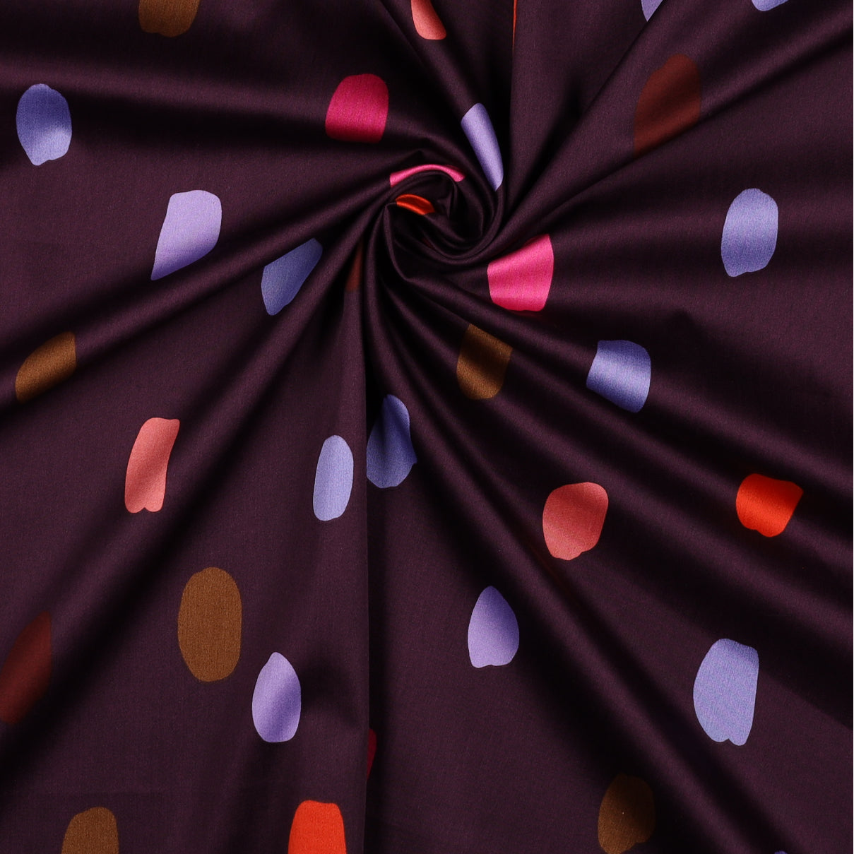 Aubergine Spot Charming Cerise Collection By Cotton Satin